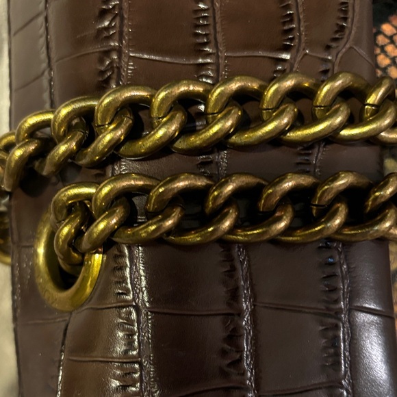 Kurt Geiger Brown and Gold Chain Shoulder Bag - Picture 11 of 12